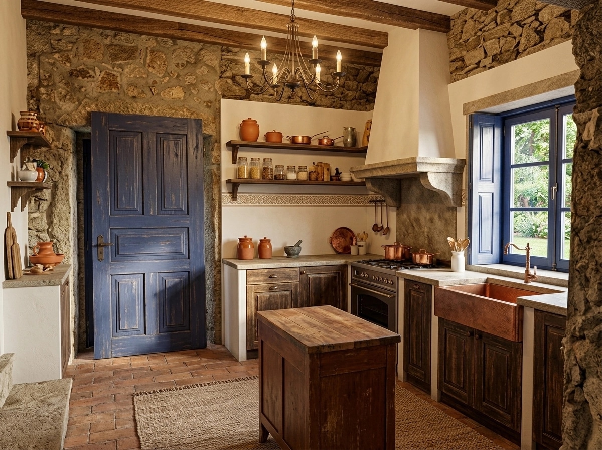 Kitchen interior in Rustic style — photo by GenRoom AI
