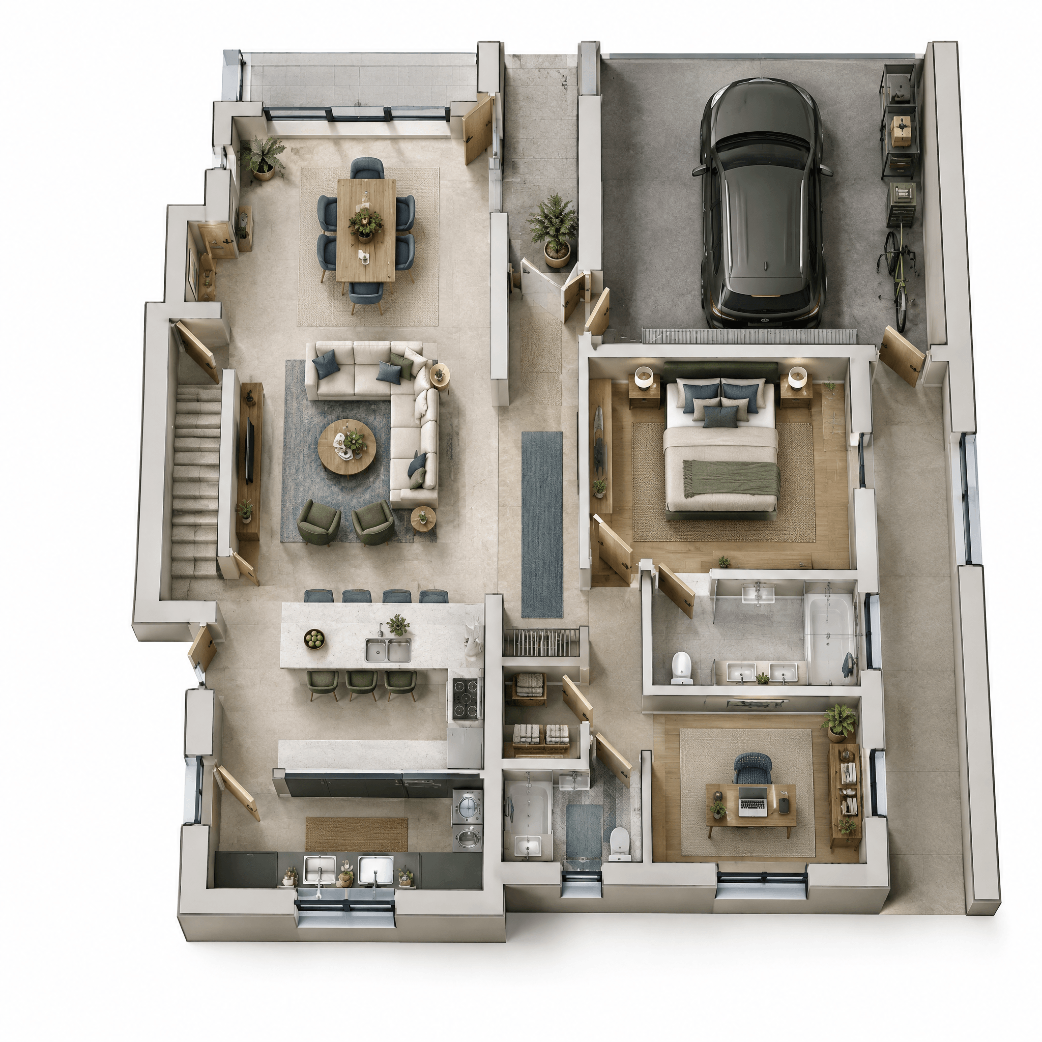 Interior design in Contemporary style — Living Room by GenRoom AI
