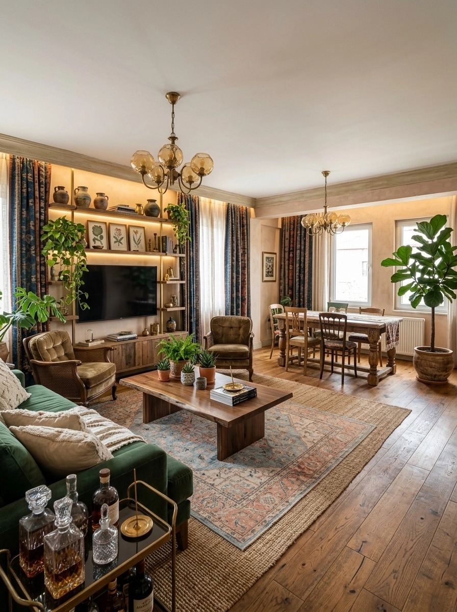 Interior design in Bohemian style — Living Room by GenRoom AI