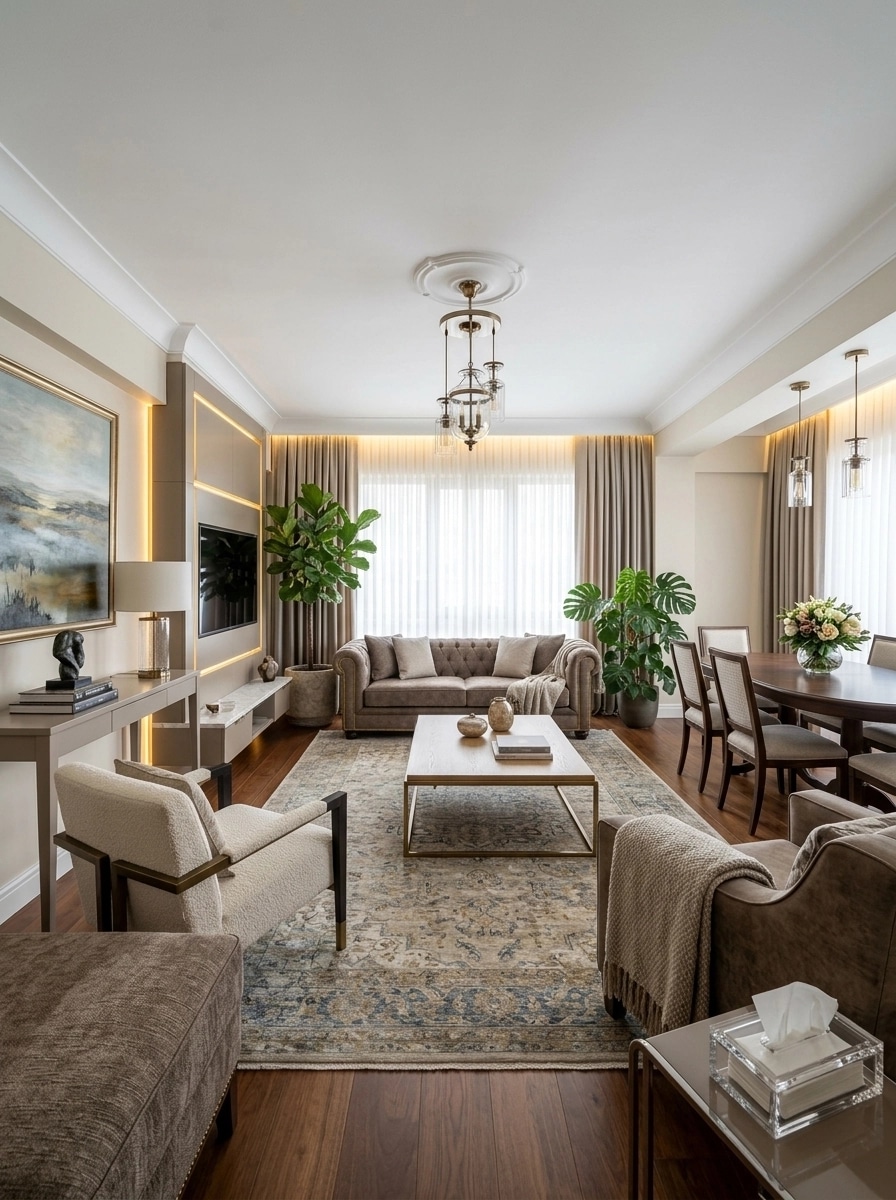 Interior design in Transitional style — Living Room by GenRoom AI