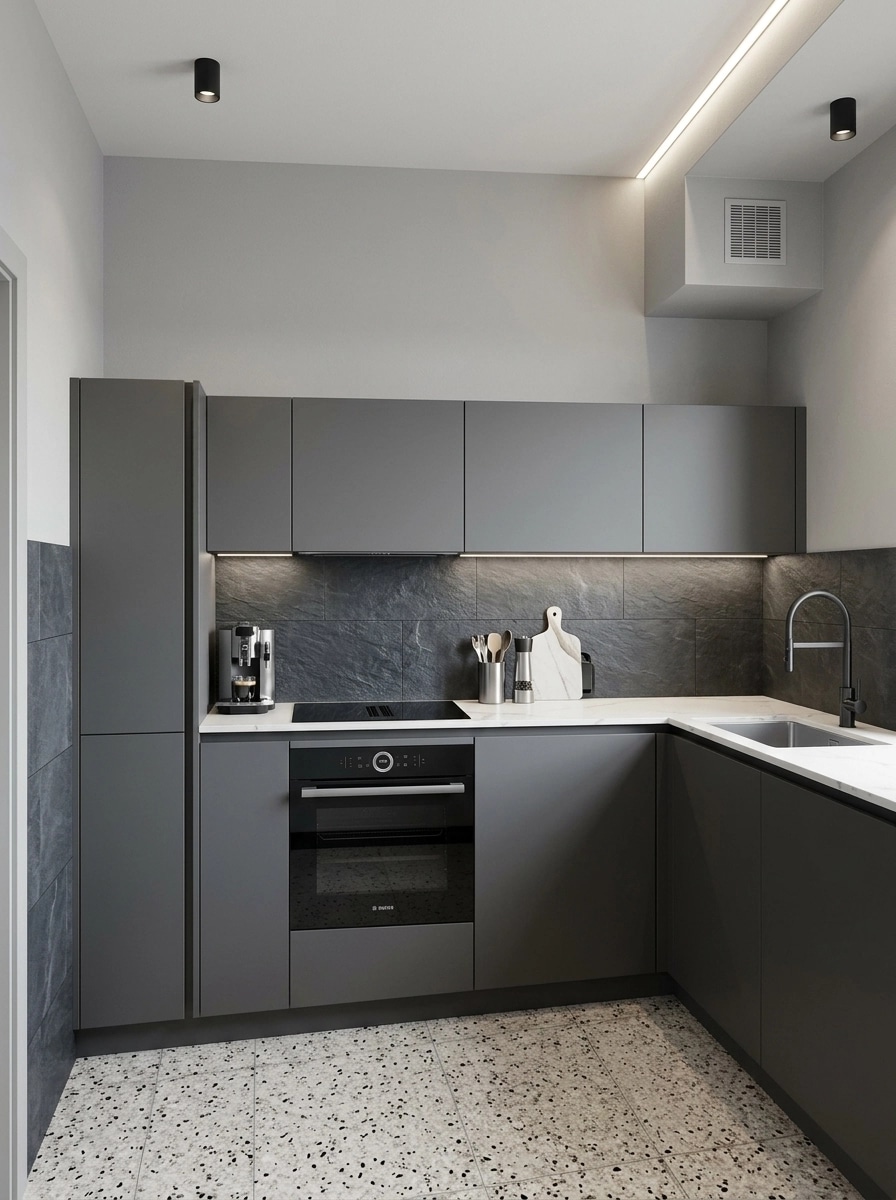Kitchen interior in Contemporary style — photo by GenRoom AI