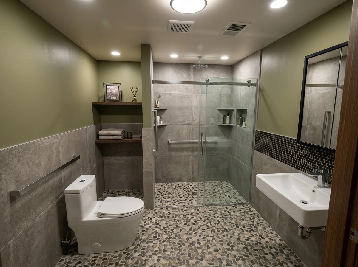 Bathroom interior in Contemporary style — photo by GenRoom AI