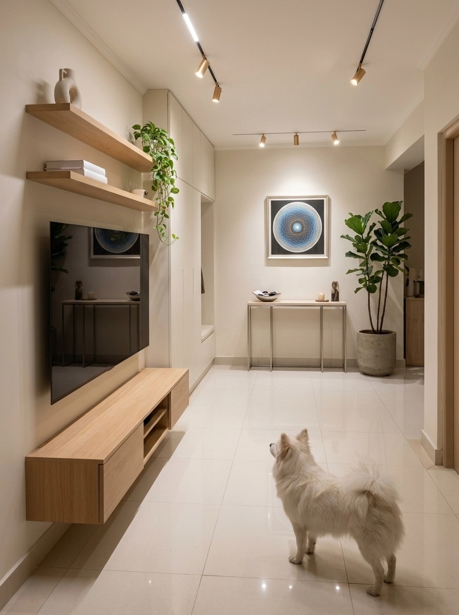 Hallway interior in Minimalism style — photo by GenRoom AI