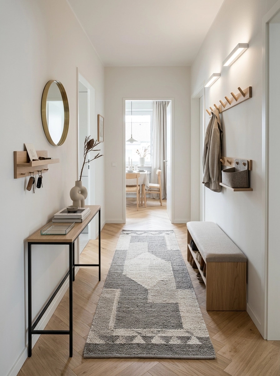 Hallway interior in Scandinavian style — photo by GenRoom AI