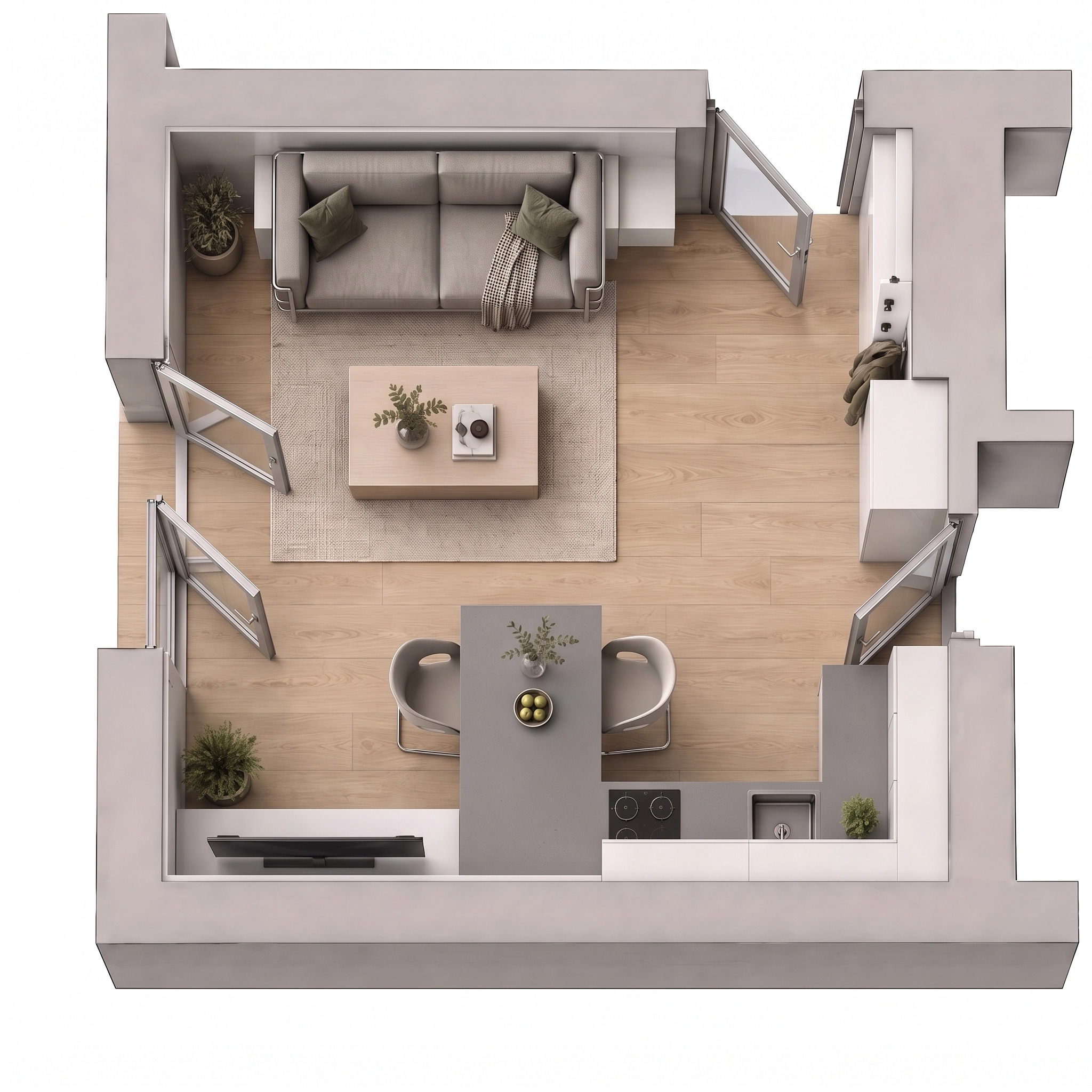 Interior design in Minimalism style — Living Room by GenRoom AI