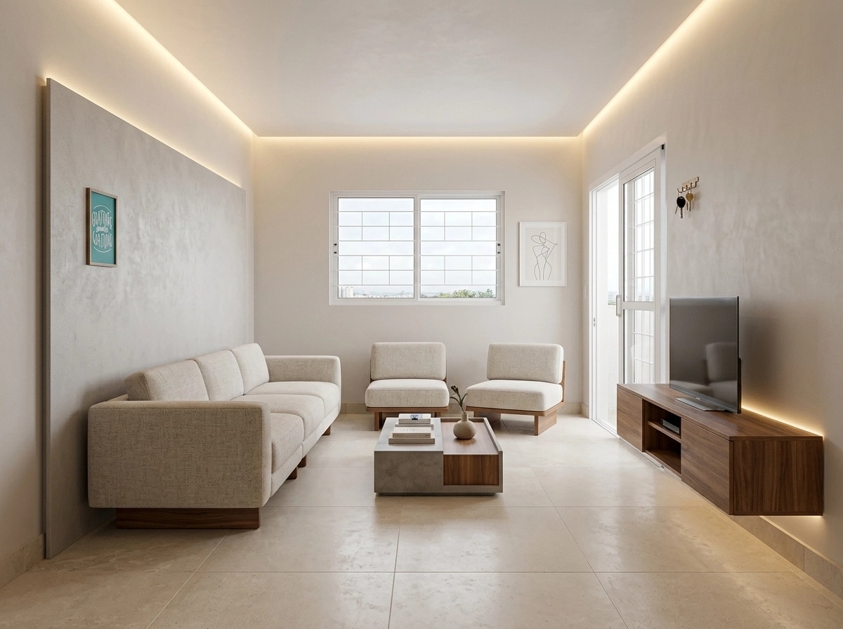 Interior design in Minimalism style — Living Room by GenRoom AI