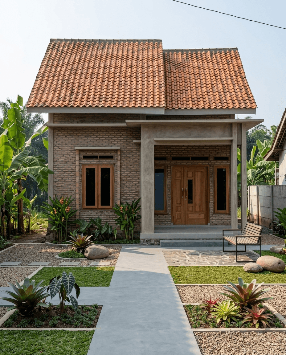 Design del paesaggio in stile Minimalist Yard — Giardino di GenRoom AI