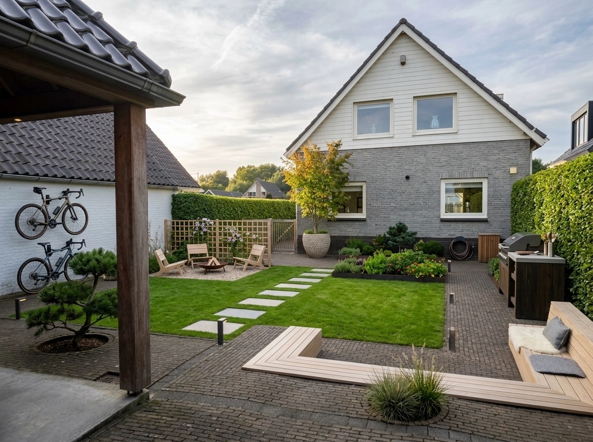 Landscape design in Scandinavian Garden style — Yard by GenRoom AI