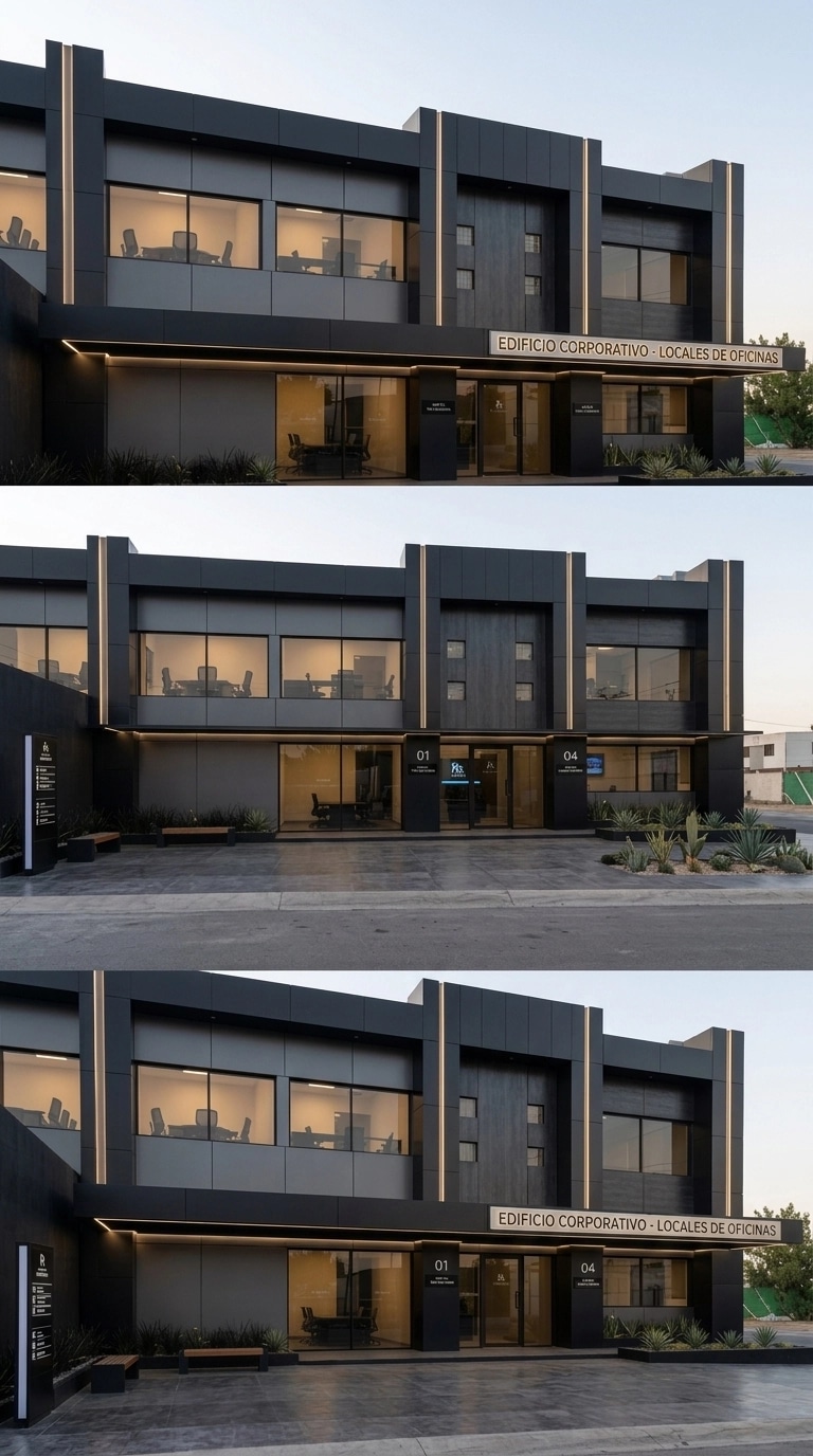 Facade design in Blacktec Facade style — Facade by GenRoom AI