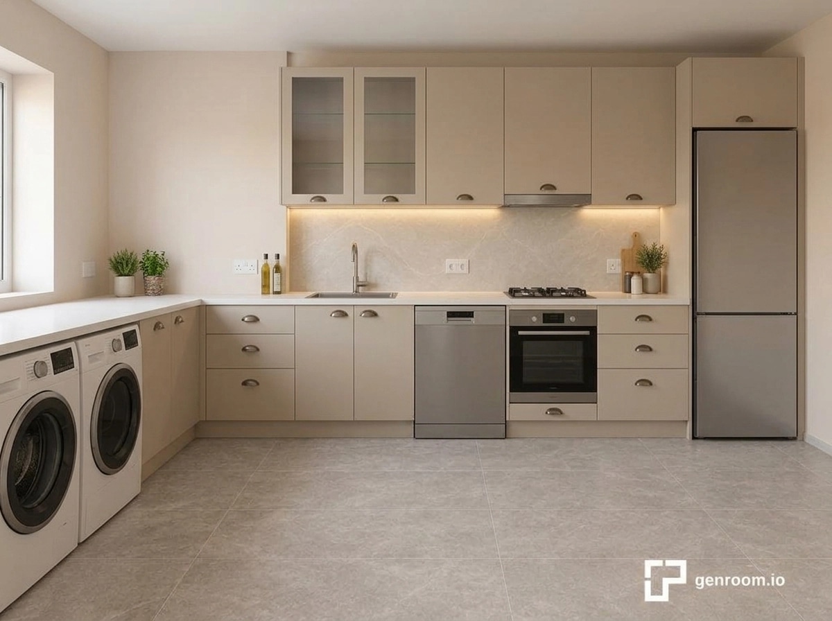 Kitchen interior in no_style style — photo by GenRoom AI