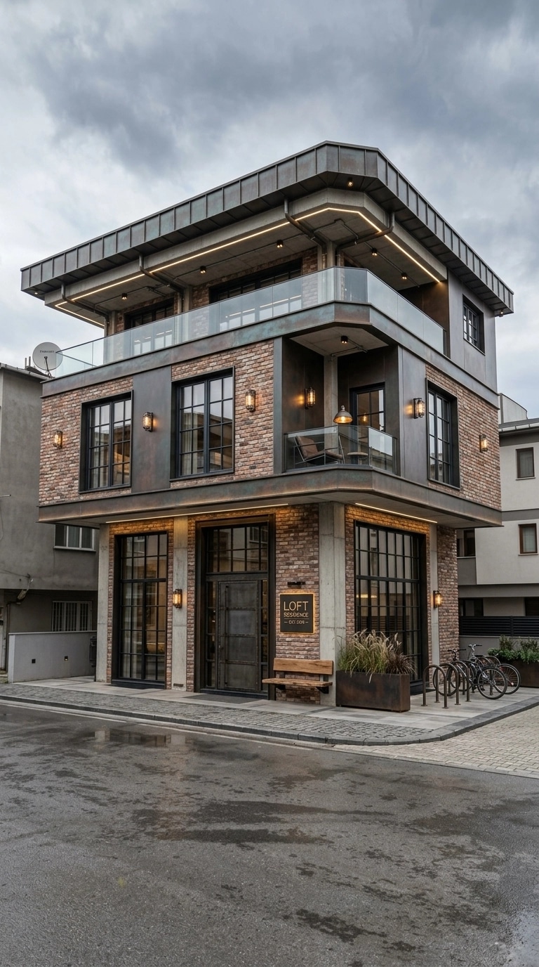 Facade design in Loft Facade style — photo by GenRoom AI
