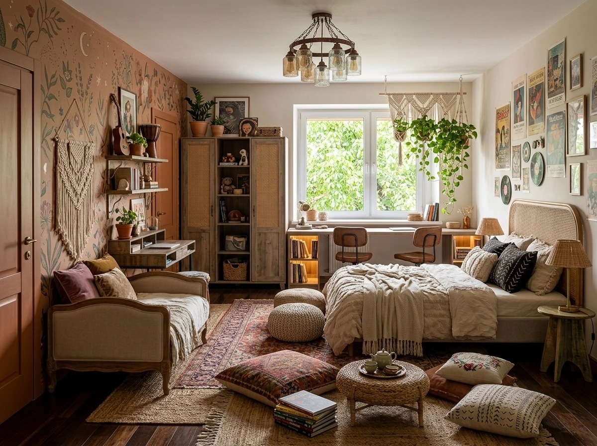 Interior design in Bohemian style — Kids Room by GenRoom AI