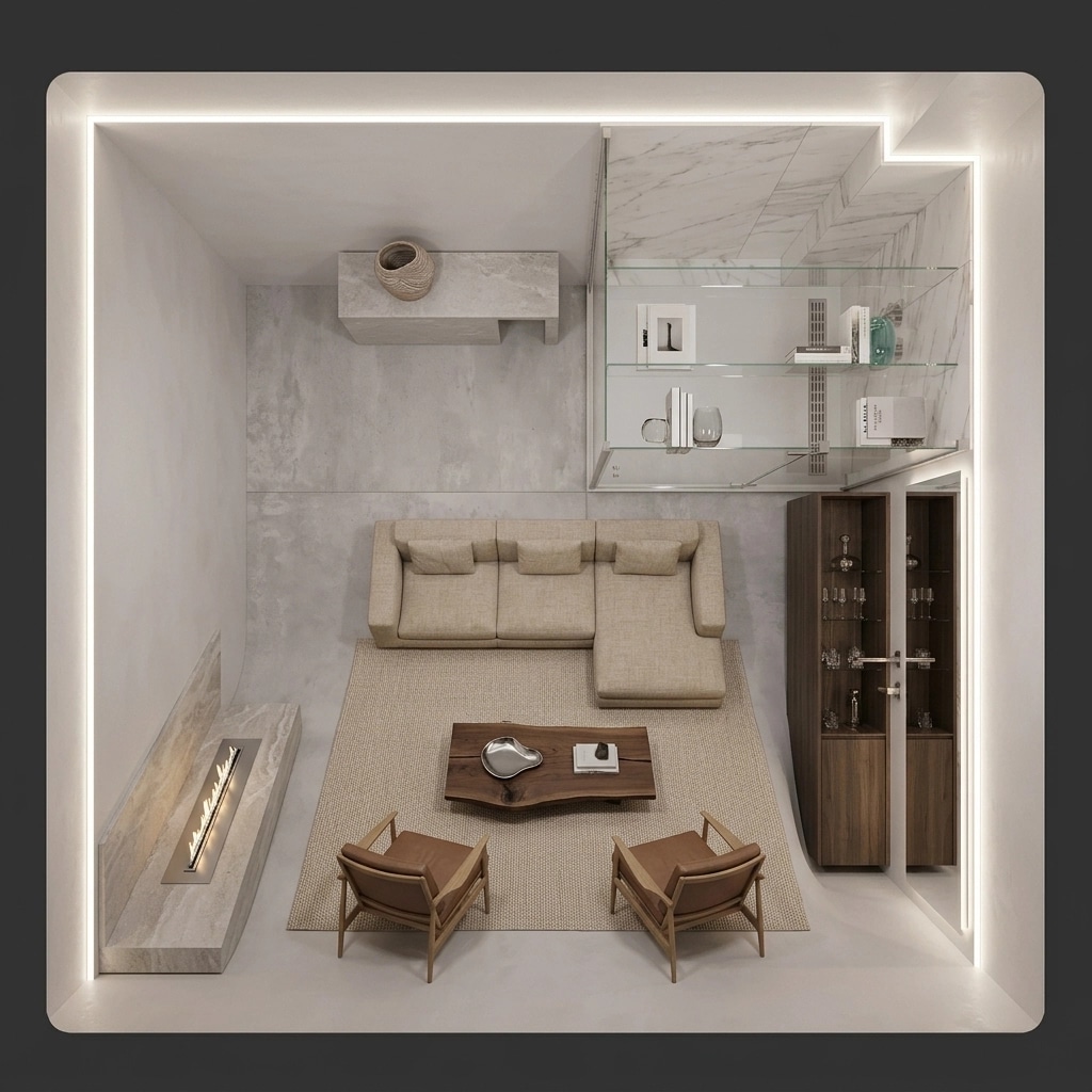 Minimalism Living Room design — interior photo by GenRoom AI