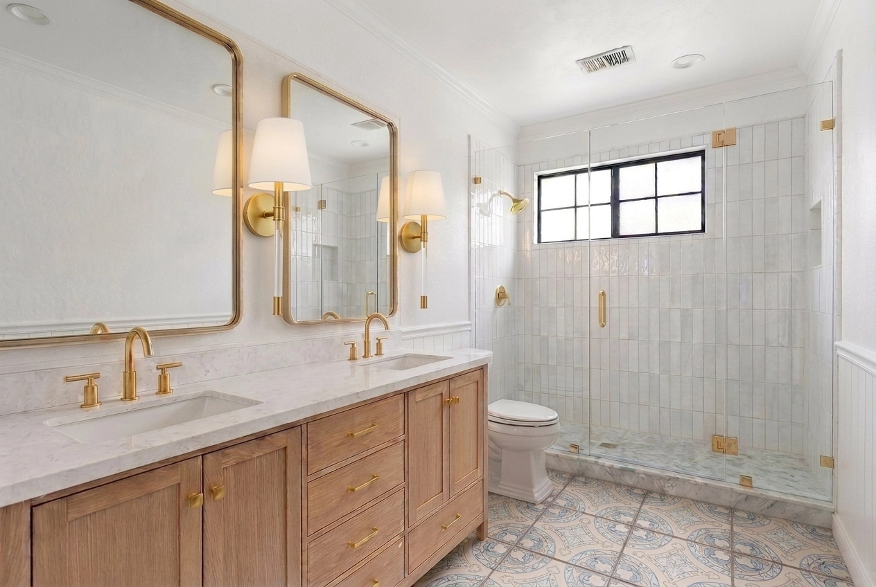 Interior design in Coastal / Hamptons style — Bathroom by GenRoom AI