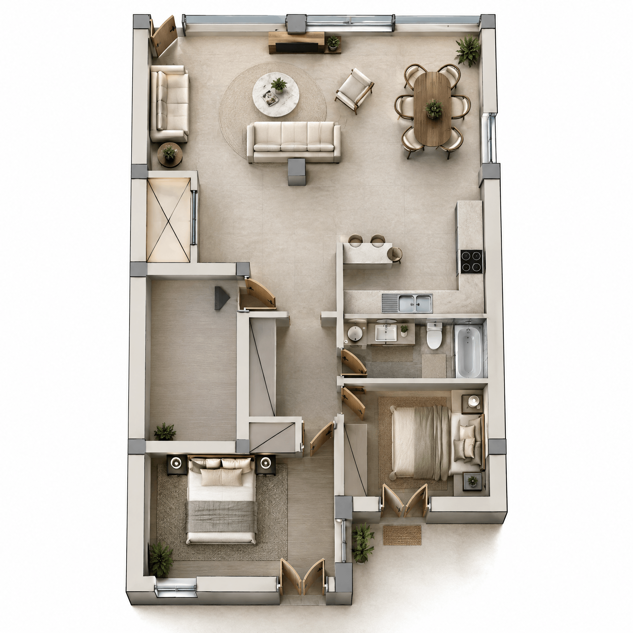Interior design in Contemporary style — Living Room by GenRoom AI
