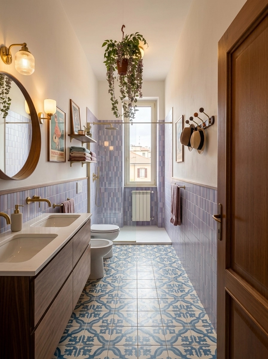 Interior design in Mid-Century Modern style — Bathroom by GenRoom AI