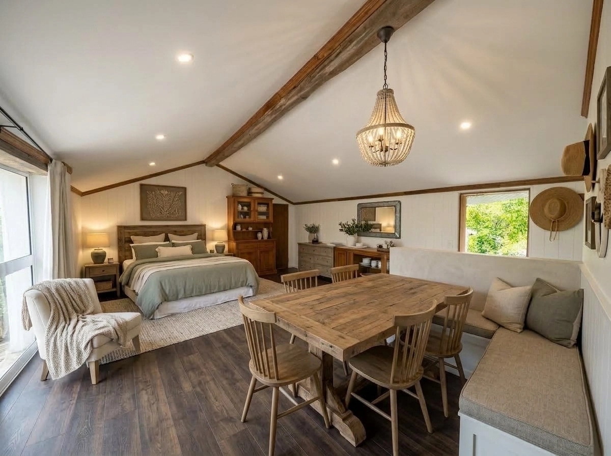 Modern Farmhouse Bedroom design — interior photo by GenRoom AI