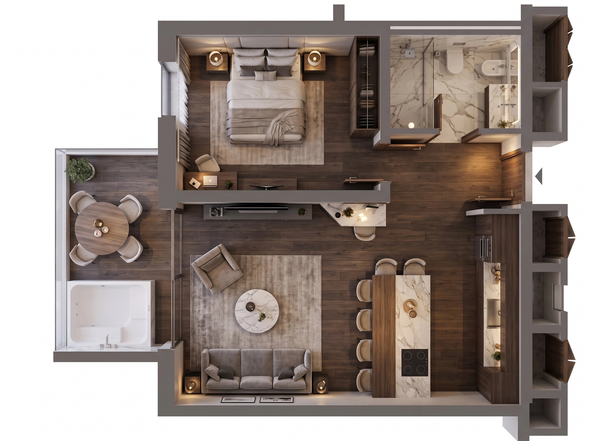 Interior design in Contemporary style — Living Room by GenRoom AI