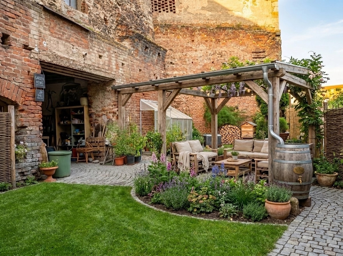 Country Rustic Garden Yard design — yard photo by GenRoom AI