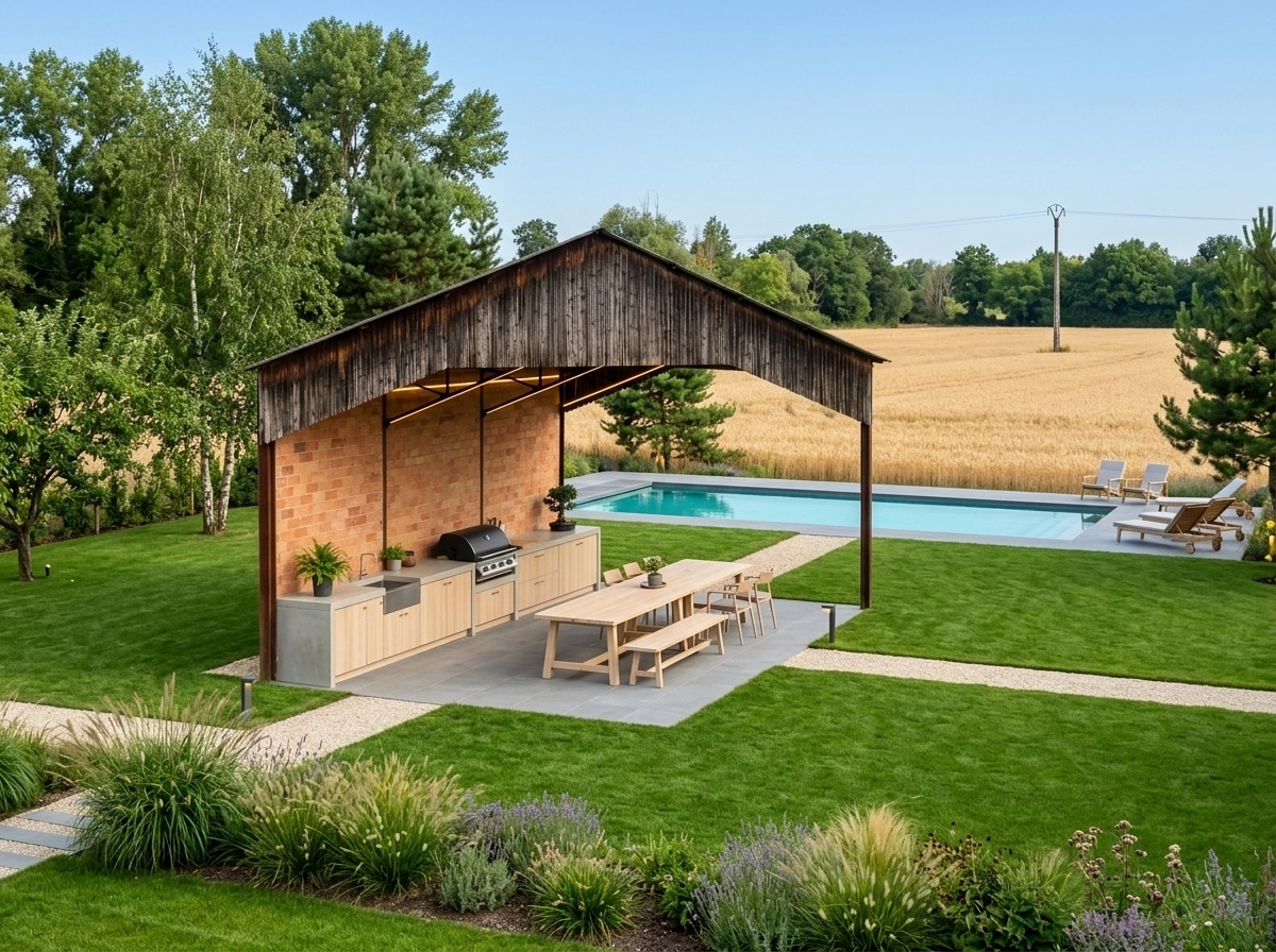 Landscape design in Scandinavian Garden style — Yard by GenRoom AI
