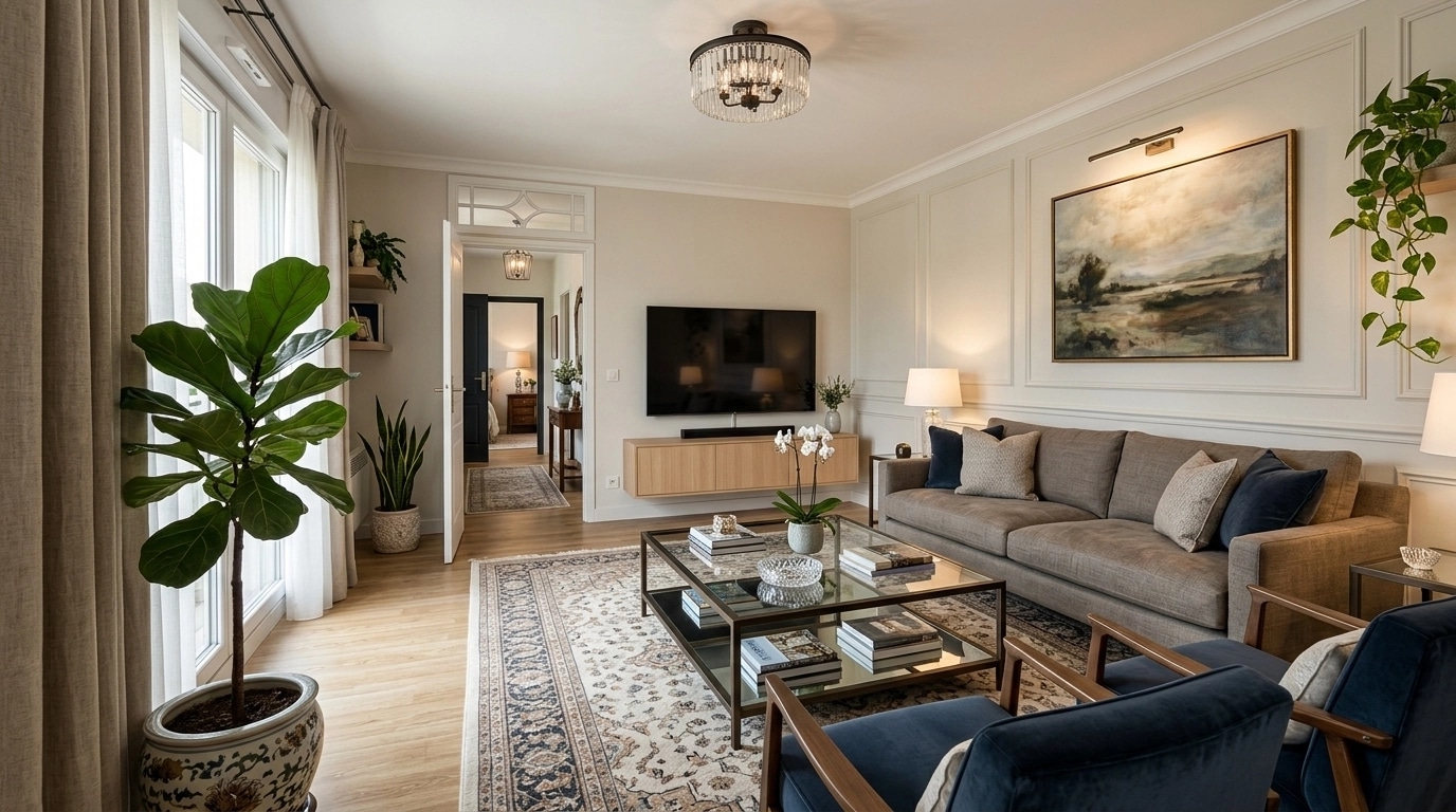Interior design in Transitional style — Living Room by GenRoom AI