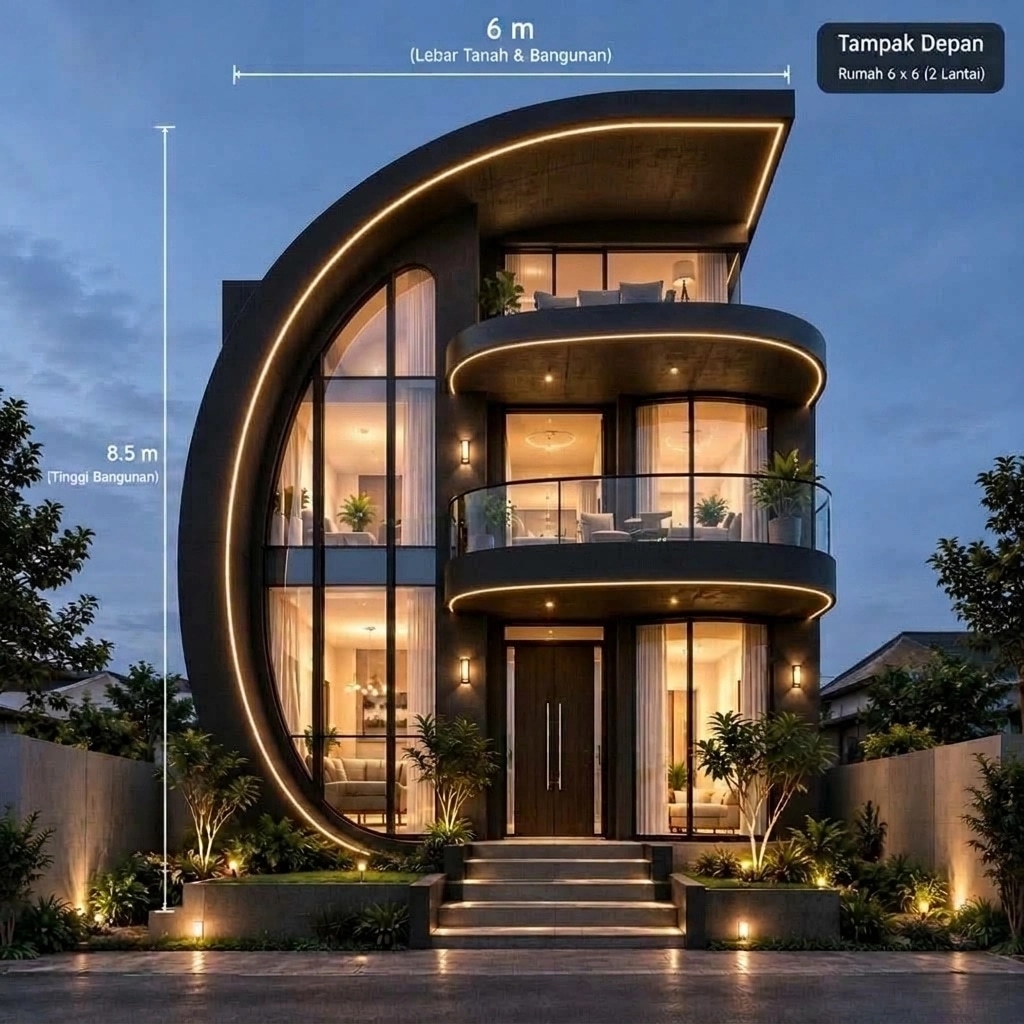 Facade design in Blacktec Facade style — Facade by GenRoom AI