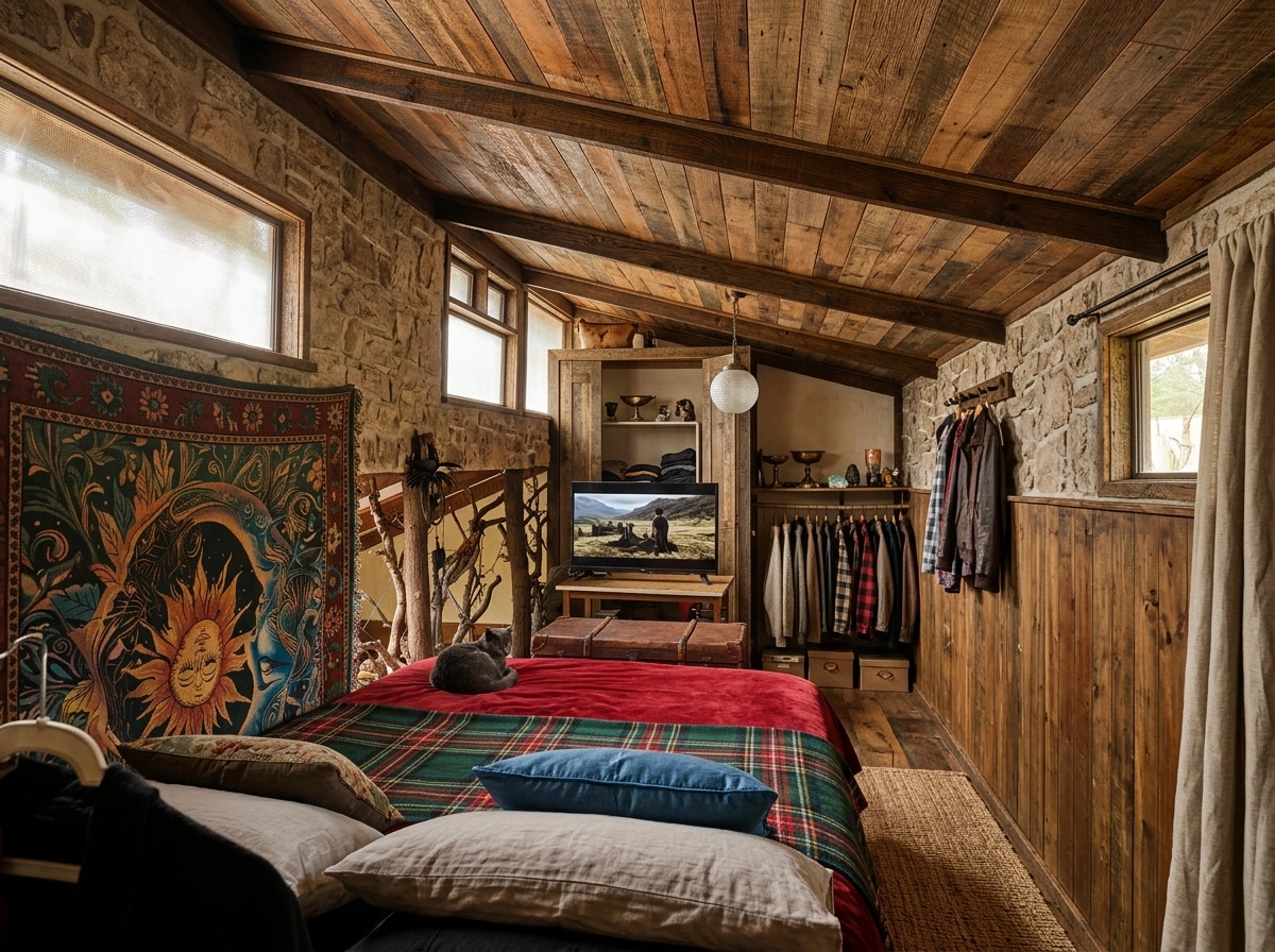 Rustic Bedroom design — interior photo by GenRoom AI
