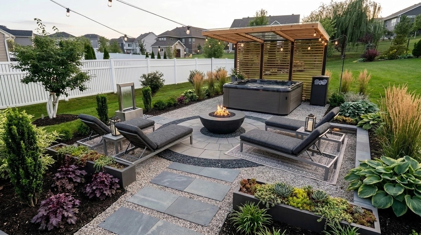 Landscape design in Contemporary Yard style — Yard by GenRoom AI