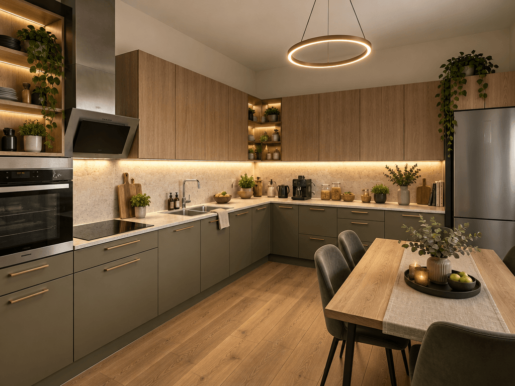 Design de interiores em estilo Contemporary — Cozinha por GenRoom AI