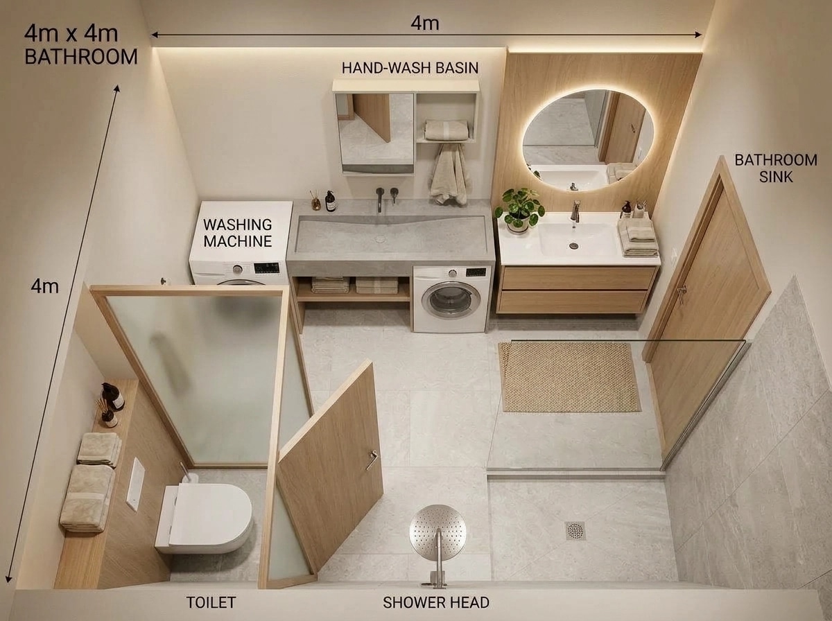 Interior design in Scandinavian style — Bathroom by GenRoom AI