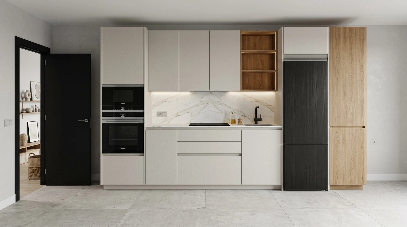 Kitchen interior in Scandinavian style — photo by GenRoom AI