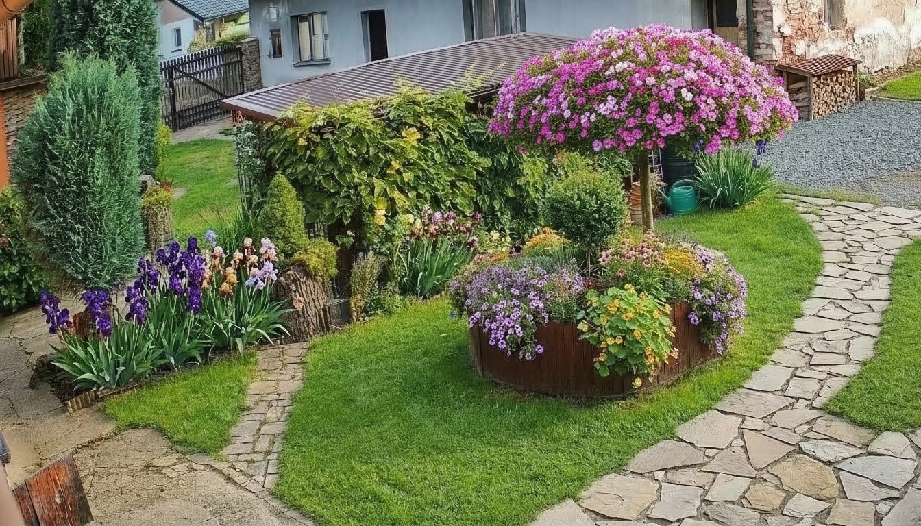Country Rustic Garden Yard design — yard photo by GenRoom AI