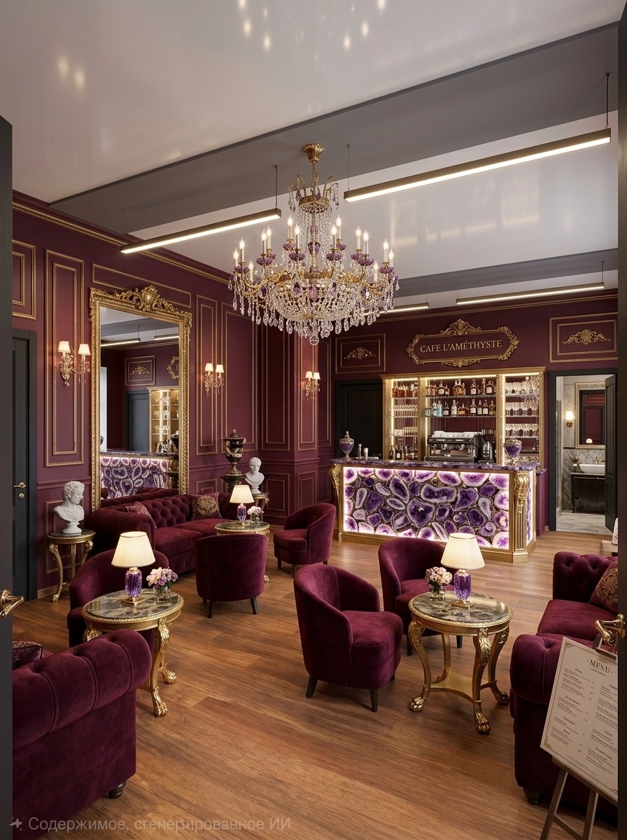Interior design in Neoclassic style — cafe by GenRoom AI