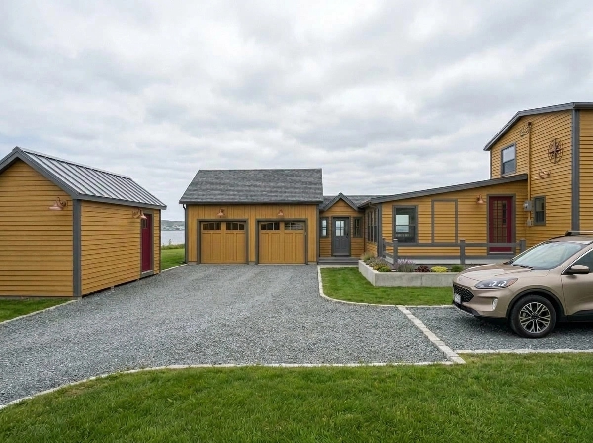 Facade design in Barnhouse Facade style — photo by GenRoom AI