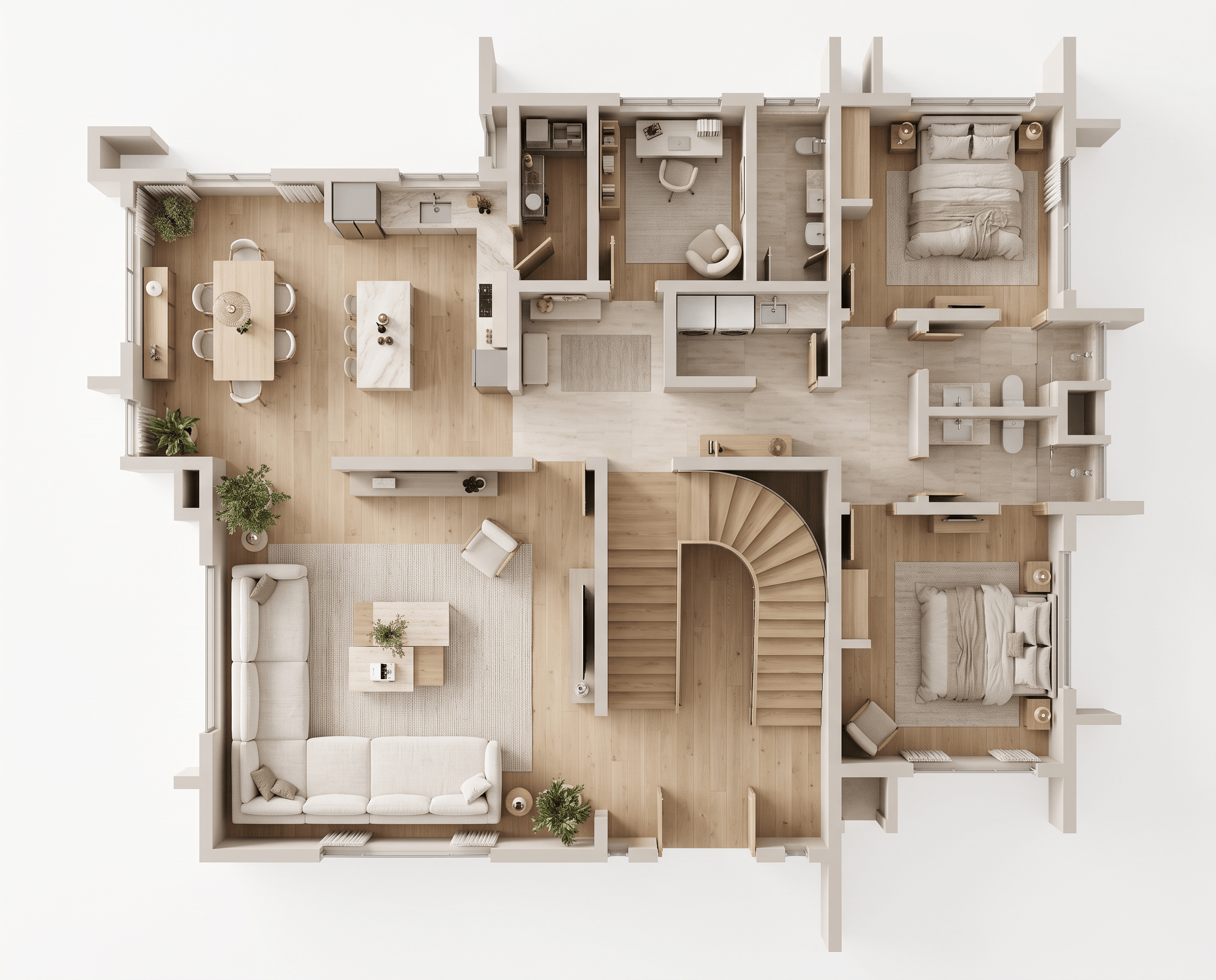 Contemporary ห้องนั่งเล่น design — interior photo by GenRoom AI