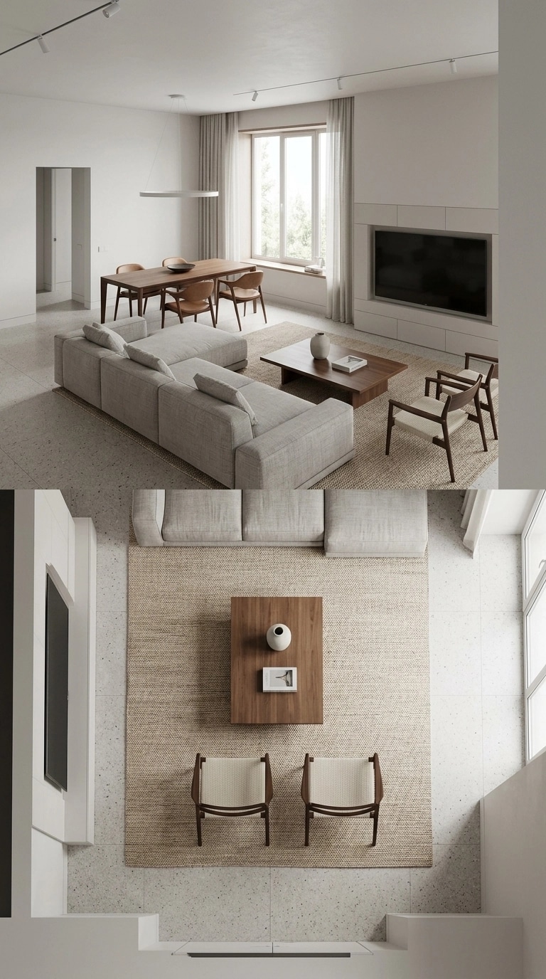 Minimalism Living Room design — interior photo by GenRoom AI