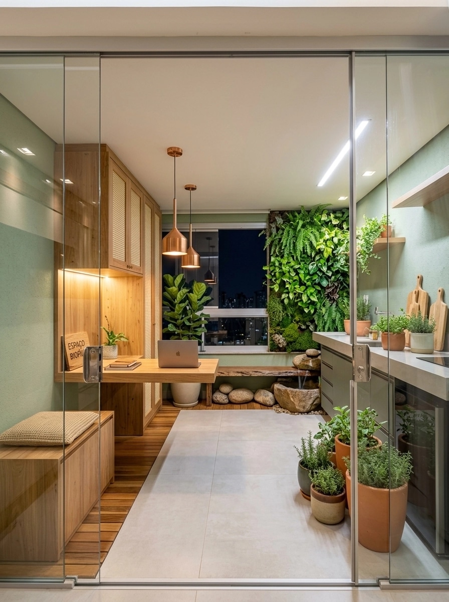 Interior design in Biophilic style — balcony by GenRoom AI
