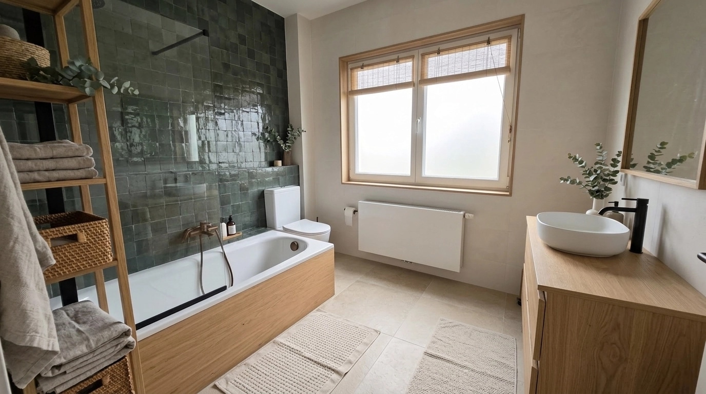 Interior design in Japandi style — Bathroom by GenRoom AI