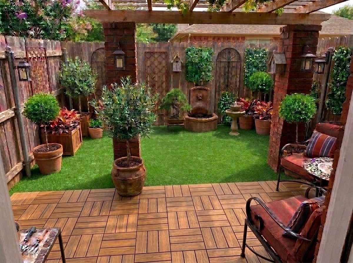 Landscape design in Mediterranean Yard style — Yard by GenRoom AI