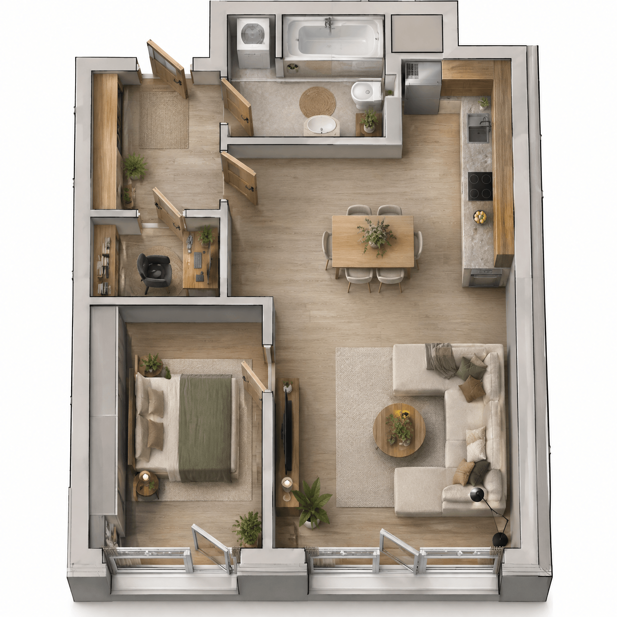 Design d'intérieur en style Contemporary — Salon par GenRoom AI