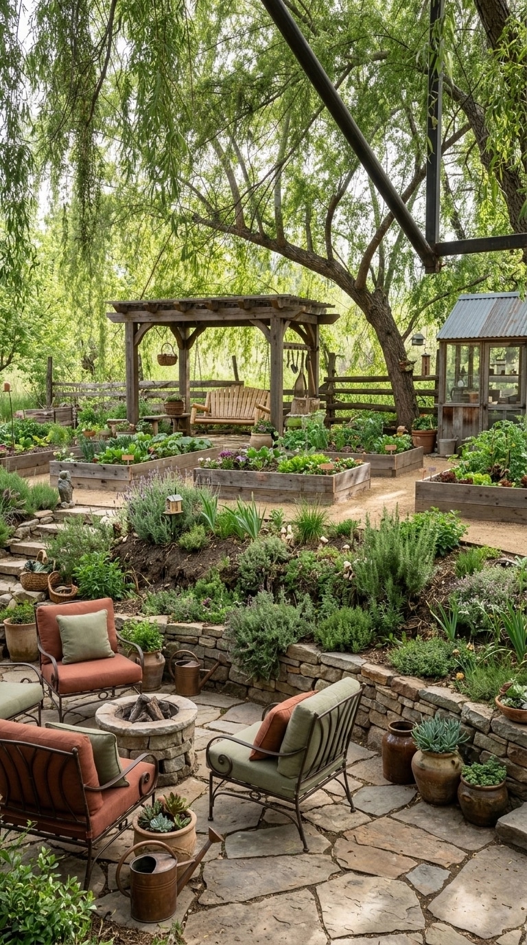 Country Rustic Garden Yard design — yard photo by GenRoom AI