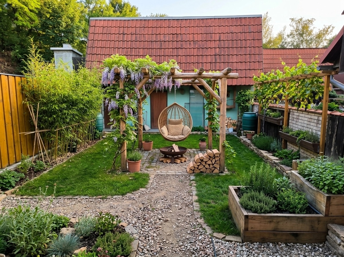 Country Rustic Garden Yard design — yard photo by GenRoom AI