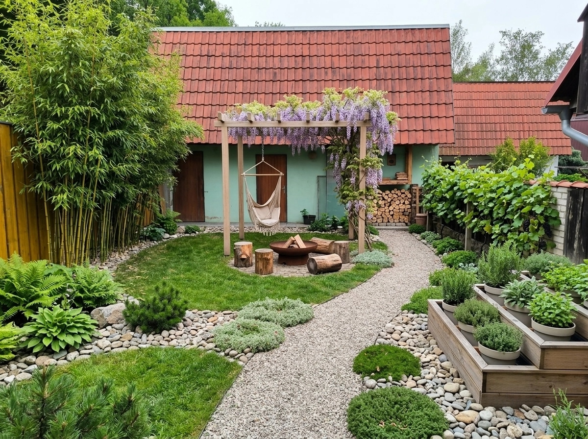 Landscape design in Scandinavian Garden style — Yard by GenRoom AI