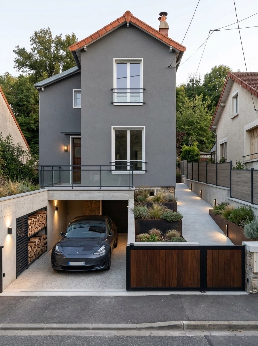 Design de façade en style Contemporary Facade — Façade par GenRoom AI