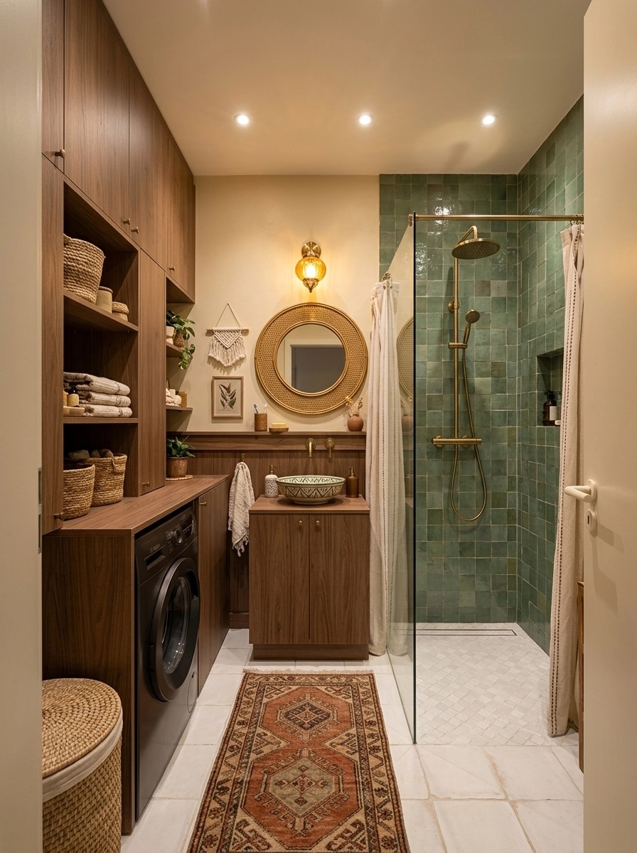 Bohemian Bathroom design — interior photo by GenRoom AI