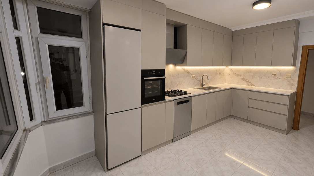 Kitchen interior in Scandinavian style — photo by GenRoom AI