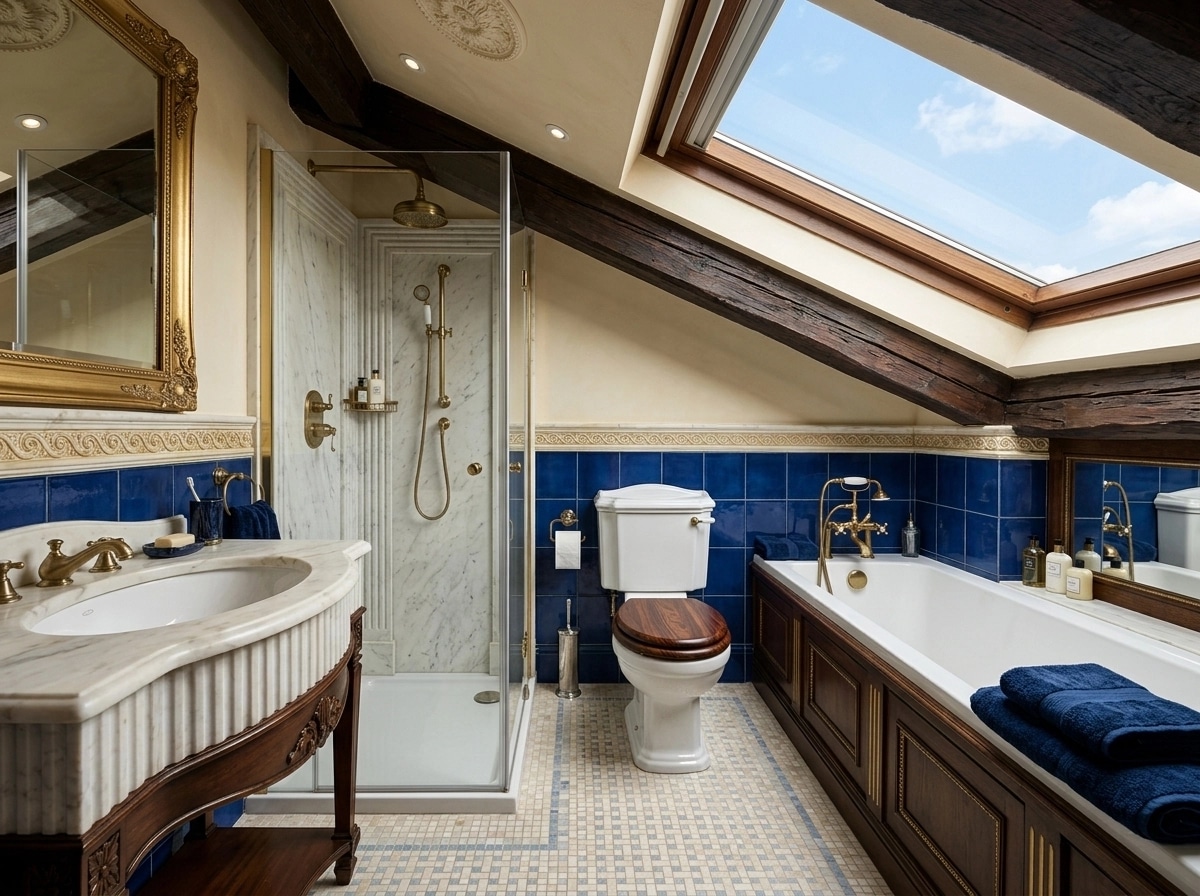 Neoclassic Bathroom design — interior photo by GenRoom AI