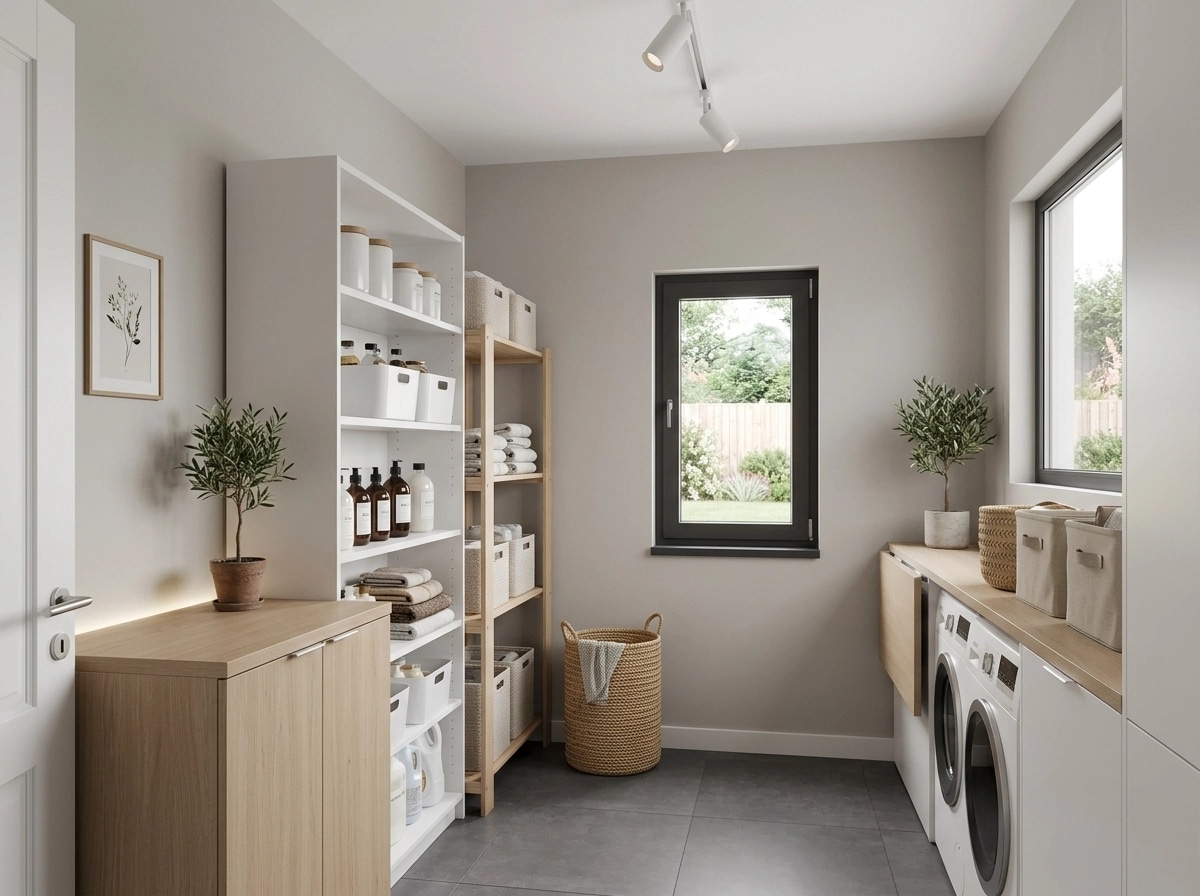 Σχεδιασμός εσωτερικού σε στυλ Scandinavian — laundry από το GenRoom AI