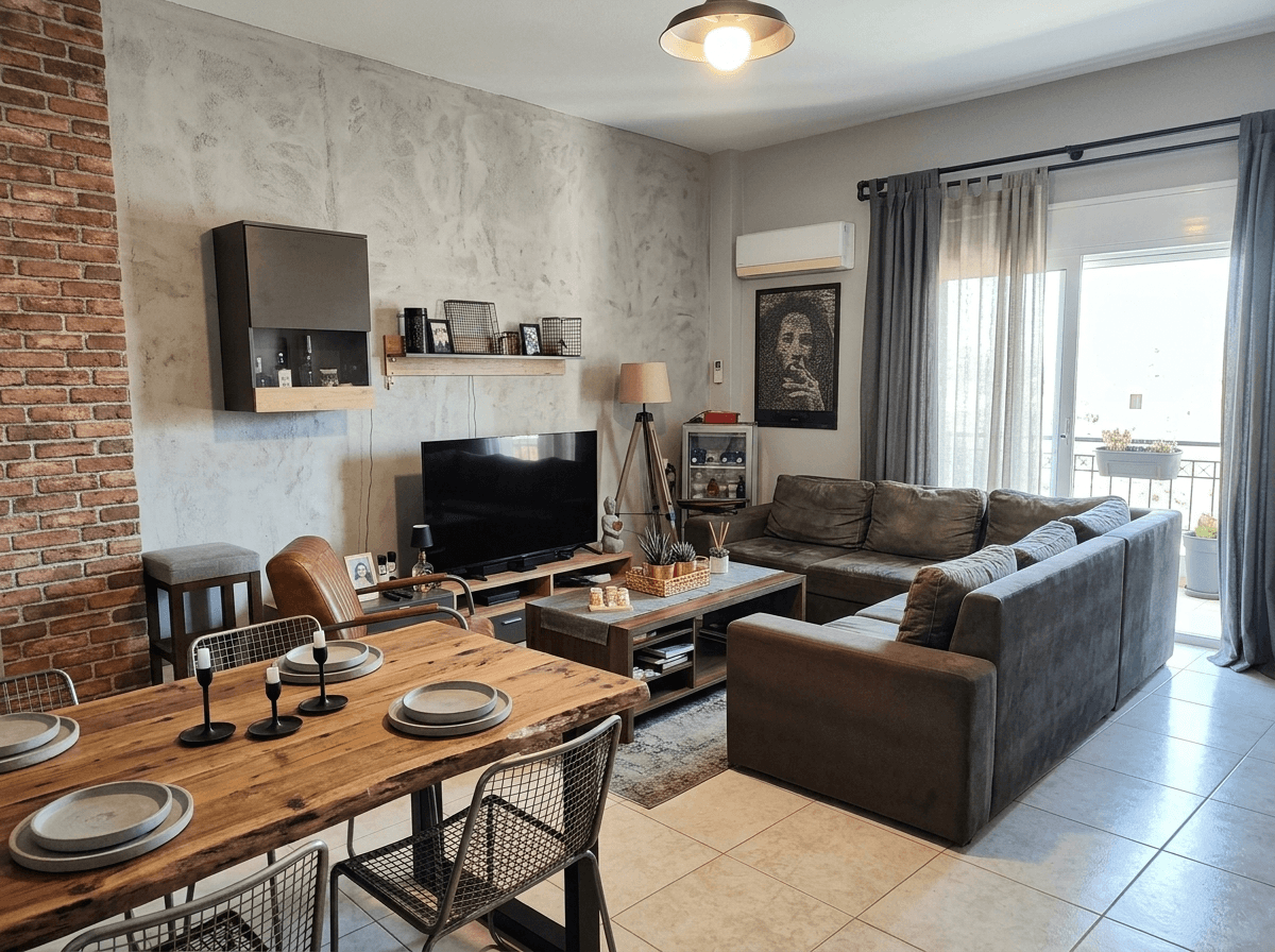 Interior design in Loft / Industrial style — Living Room by GenRoom AI