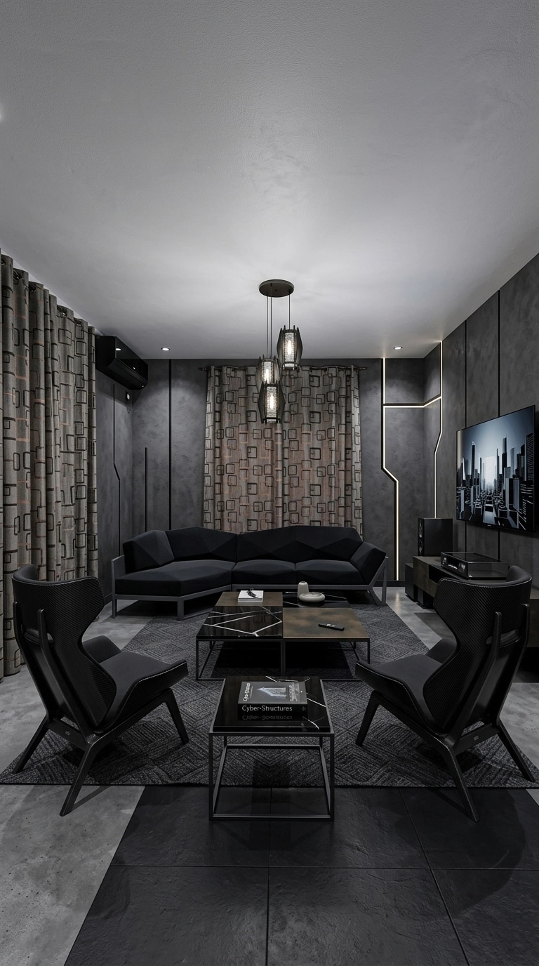 Interior design in Blacktec style — Living Room by GenRoom AI